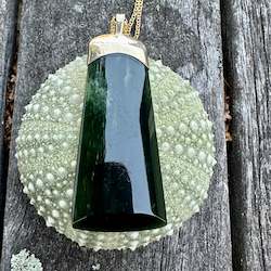 Beautiful Dark New Zealand Greenstone Pendant