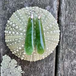 Jewellery: Small New Zealand greenstone earrings