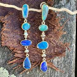 Black opal and diamond wild at heart earrings