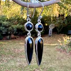 2 Tier Black Onyx Drop Earrings