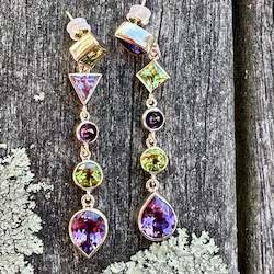 Amethyst and peridot wild at heart earrings