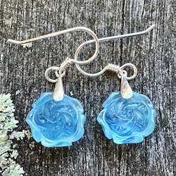 Aquamarine flower earrings