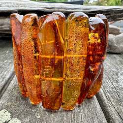 Cognac Baltic amber cuff bracelet