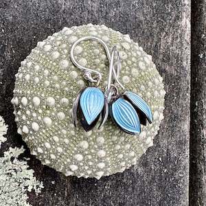 Vintage pale blue Tulip earrings