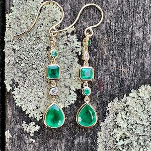 Wild at Heart Emerald and diamond earrings