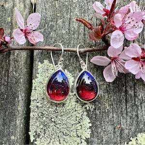 Vintage Dragon's Breath Glass Earrings