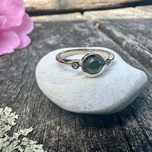 New Zealand greenstone LOVE ring