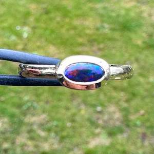 .39 ct Australian black opal ring