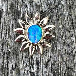 Australian Boulder opal flower pendant