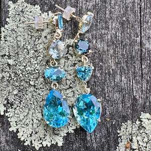 Blue topaz wild at heart earrings