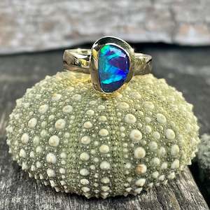 Australian Boulder opal ring