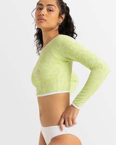 Womenswear: Womens Solaria Long Sleeve Crop Surf Top