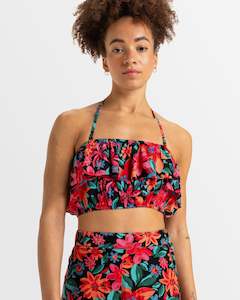 Womens Golden Tropic Printed Halter Top