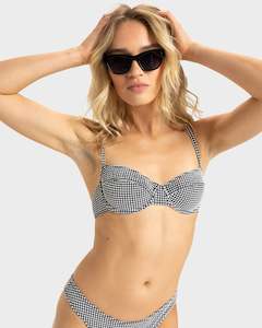 Womens Gingham Underwire Bikini Top