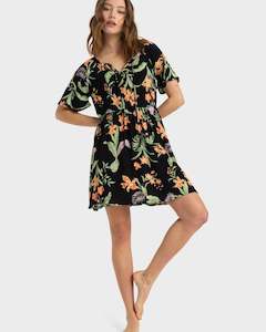 Womenswear: Womens Tropical Tides Crinkle Mini Dress