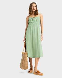 Womens Rosie Skies Slub Midi Dress