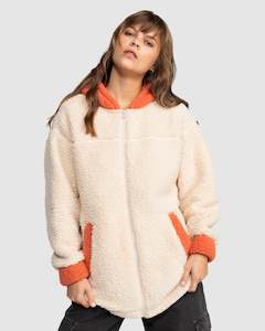 Womenswear: Womens Weekend Plans Blocked Sherpa Zip Up Jacket