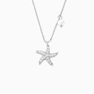 Cora Starfish Pendant Necklace in s925 with rhodium plating