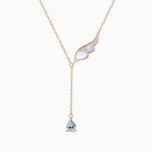 Evangeline Wing Necklace in s925 with rose gold plating