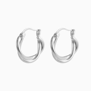 Vallery Twisted Hoops in 925 sterling silver with rhodium white gold plating