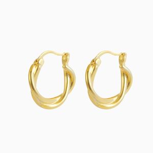 Vallery Twisted Hoops earrings in 925 sterling silver with rhodium gold plating