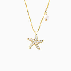 Jewellery: Cora Starfish Pendant Necklace in s925 with gold plating