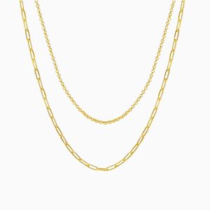 Cassey Layered Chain Necklace in s925 with gold plating