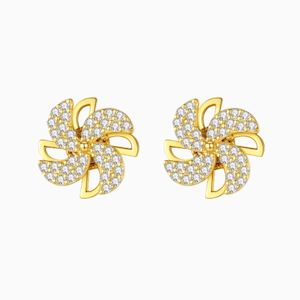 Amy Pinwheel Stud Earrings in s925 with gold plating