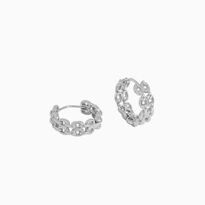 Sophia Cuban Link Chain Earrings in s925 with rhodium plating