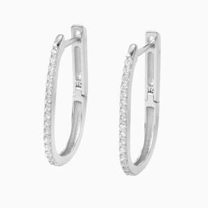 Jewellery: Althea Hoops Earrings in s925 with white gold plating