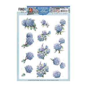 3D Push Out Sheet - Blooming Blue - Hydrangea SB10911