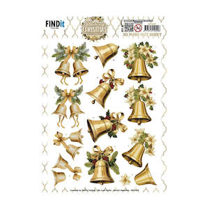 3D Push Out Sheet - Glowing Christmas - Christmas Bell SB10956