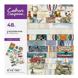 Paper Pads: Crafters Companion Paper Pad 8 x 8 - Modern Man Topper Pad