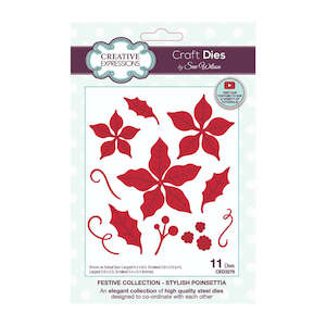 Creative Expressions Festive Collection Die - Stylish Poinsettia CED3276