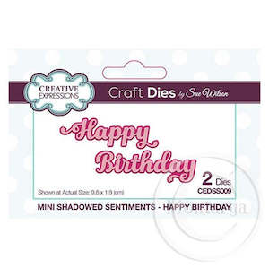 Creative Expressions Mini Shadowed Sentiments Die - Happy Birthday CEDSS009