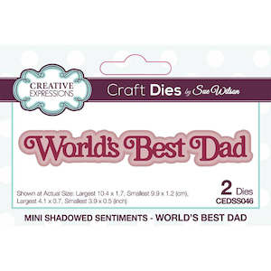 Creative Expressions Mini Shadowed Sentiments Die - World's Best Dad CEDSS046