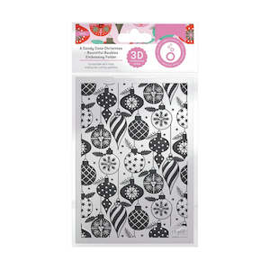 Tonic Studios 3D Embossing Folder - A Candy Cane Christmas - Bountiful Baubles