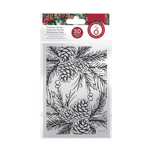 Tonic Studios 3D Embossing Folder - Timeless Tidings - Pinecone Parade