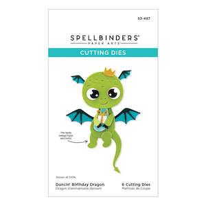 Spellbinders Die - Dancin' Birthday Dragon