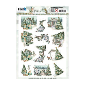 3D Push Out Sheet - Enchanting Christmas - Village SB10944