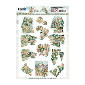 3D Push Out Sheet - Enchanting Christmas - Santa SB10943