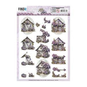 3D Push Out Sheet - Lovely Lilacs - Lovely Houses SB10924