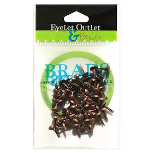 Eyelet Outlet Brads - Mini Round Brushed Copper