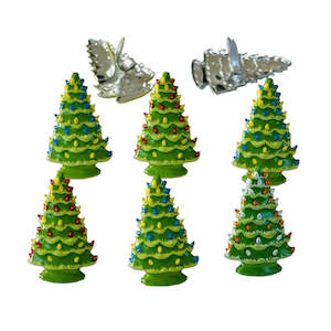 Eyelet Outlet Brads - Retro Christmas Trees