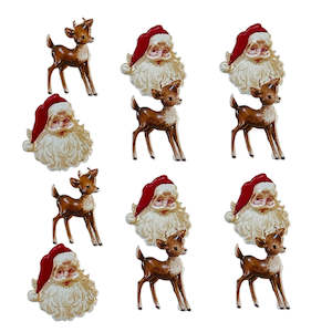 Eyelet Outlet Brads - Santa and Deer