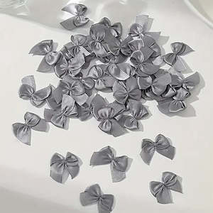 Montie's Craft Supplies Mini Bows - Grey