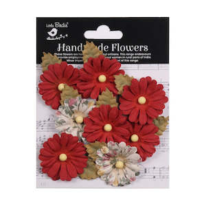 Little Birdie Handmade Paper Flowers - Valerie - Cardinal Red