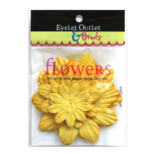 Paper Flowers: Eyelet Outlet Paper Flowers - Yellow