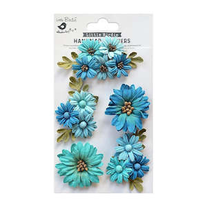 Little Birdie Fairy Garden Paper Flowers - Aqua Medley