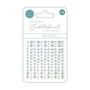 Pearls Rhinestones: Craft Consortium Adhesive Pearls - Silver